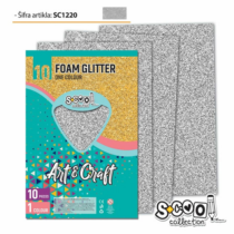 Dekorgumi-hab glitteres S-CooL SC1220 Art&Craft A4 10ív ezüst