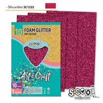 Dekorgumi-hab glitteres S-CooL SC1222 Art&Craft A4 10ív rubinvörös