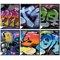 Füzet, A4, tűzött, prémium, sima, 80-40, Graffiti minták, Nebulo (12)