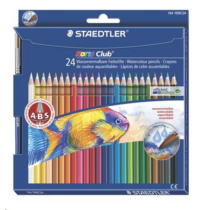 Akvarell ceruza készlet, ecsettel, STAEDTLER "Noris Club", 24 különböző szín
