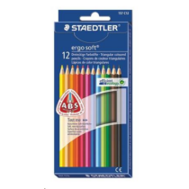 Színes ceruza készlet, háromszögletű, STAEDTLER "Ergo Soft 157", 12 különböző szín