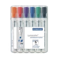 Táblamarker készlet, 2-5 mm, vágott, STAEDTLER "Lumocolor® 351 B", 6 különböző szín