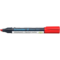 Tábla- és flipchart marker, 2-5 mm, vágott, SCHNEIDER "Maxx 293", piros