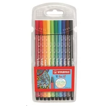 Filctoll készlet, 1 mm, STABILO "Pen 68", 10 különböző szín
