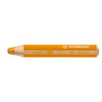 Színes ceruza, kerek, vastag, STABILO "Woody 3 in 1", narancssárga