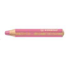 Színes ceruza, kerek, vastag, STABILO "Woody 3 in 1", rózsaszín