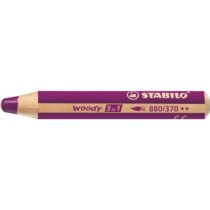 Színes ceruza, kerek, vastag, STABILO "Woody 3 in 1", lila