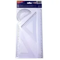 Vonalzó készlet, transzparens, 4 db-os, nagy, 30 cm-es vonalzóval, Nebulo (24)