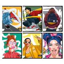 Füzet, A4, tűzött, prémium, vonalas, 81-40, Fashion minták, Nebulo (12)