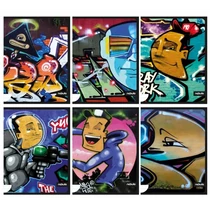 Füzet, A4, tűzött, prémium, vonalas, 81-40, Graffiti minták, Nebulo (12)