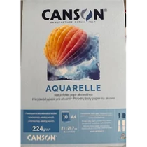 Akvarellblokk10 ív, A4, 224g, CANSON AQUARELLE