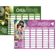 Órarend 11,7x16,5 cm 25 db/csomag T-Creativ "Girls"