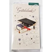 Képeslap 8 ARGUS 18-6006 Gratulálunk! Diplomasapka könyvvel. Zsebes