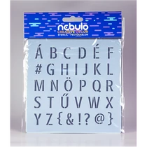 Betűk, műanyag sablon lap, 14,5x14,5 cm, Nebulo Creative Dekor (12)