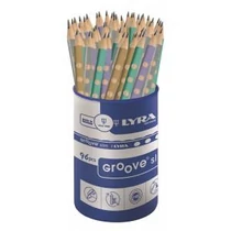 Grafit ceruza LYRA Groove háromszög metál 96db/pohár HB 1763962
