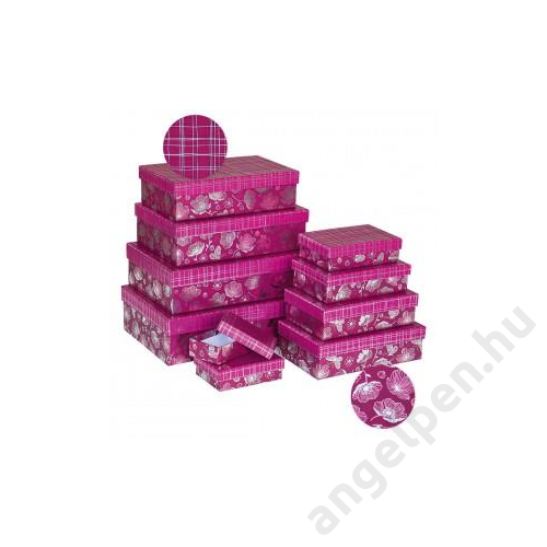 Díszdoboz ARGUS 10 részes tégla pink pillangós 2100-8150