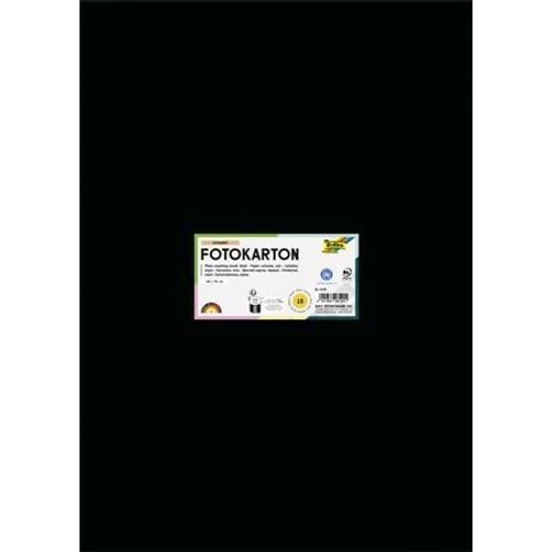 Dekorkarton, 2 oldalas, 50x70 cm, 300 g, 10 lap, FOLIA, fekete