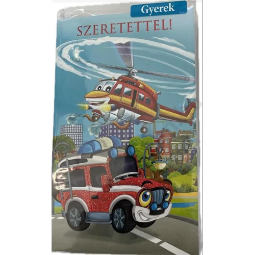 Képeslap 5 ARGUS 17-6048 Szeretettel Repülő és tűzoltóautó
