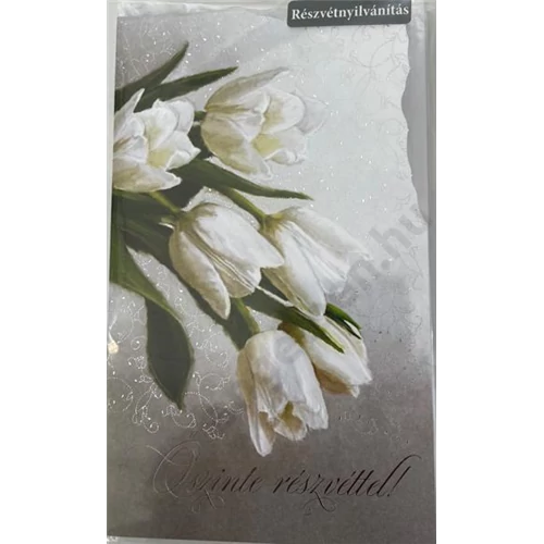 Képeslap 5 ARGUS 14-625 Őszinte részvéttel fehér tulipánok