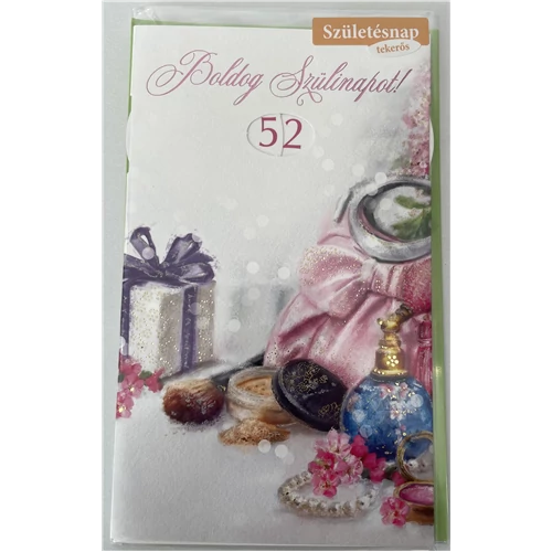 Képeslap 9 ARGUS 15-6511 Szülinap női táska, ajándékdoboz tekerős