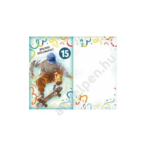 Képeslap 6 ARGUS 17-6076 Fiú szülinap. Gördeszkás fiú,tekerős 11-18év