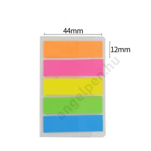 Post-it széljelölő neon Deli 9063 44x12mm 5x20 lapos
