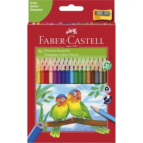 Faber-Castell színes ceruza készlet 36db-os háromszögletű ECO + hegyező (120536EU)