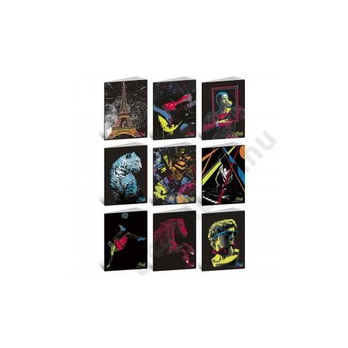 Füzet BLASETTI A/4 100g kemény fedeles vonalas 50l BLACK POP 2025 /10 db/csg/ 9103