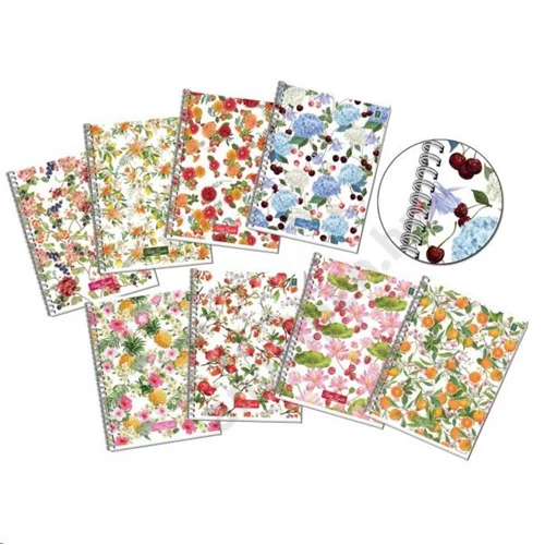 Spirálfüzet BLASETTI A/4 80g Petits Fruits kockás lyuk.perf.  80lap  7405
