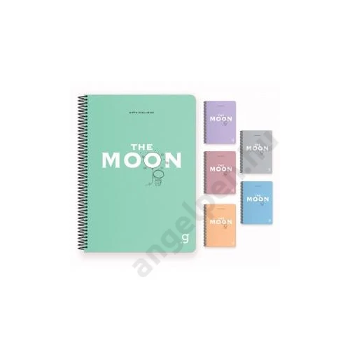 Spirálfüzet GIPTA Moon 17x24 cm PP borítással 80 lapos kockás 6960