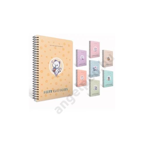 Spirálfüzet GIPTA Kitty Cat A/4 PP borítással 100 lapos vonalas 7281