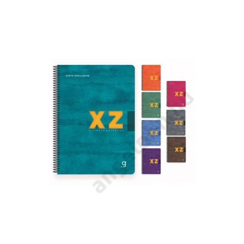 Spirálfüzet GIPTA XZ Notes 17x24 cm karton borítással 80 lapos vonalas 7417 könnyített papír