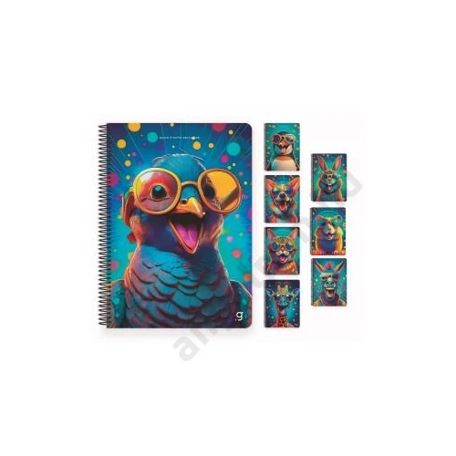 Spirálfüzet GIPTA Smile A/4 PP borítással 80 lapos vonalas 7685