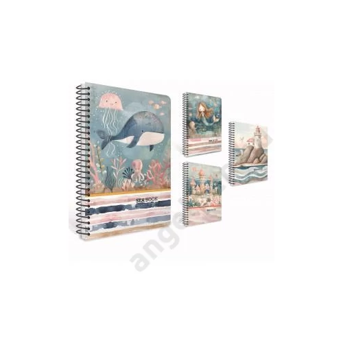 Spirálfüzet GIPTA Sea Book 17x24 cm karton borítással 80 lapos kockás 7632
