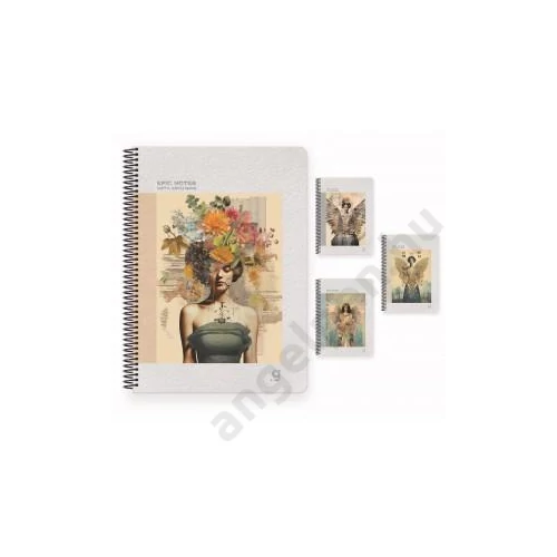 Spirálfüzet GIPTA Epic Notes 17x24 cm karton borítással 80 lapos kockás 7398