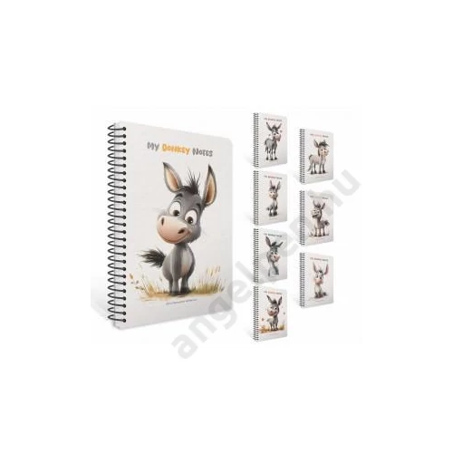 Spirálfüzet GIPTA Donkey Notes 17x24 cm dombor nyomott borítással 80 lapos kockás