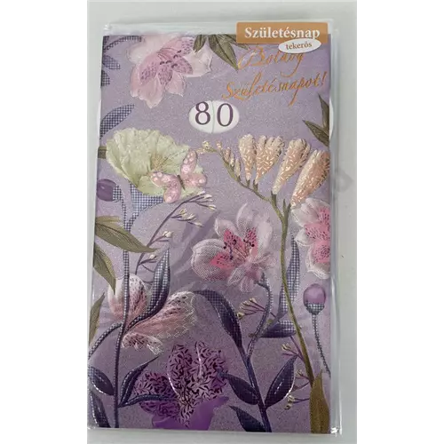 Képeslap ARGUS 8-as születésnap tekerős virágok