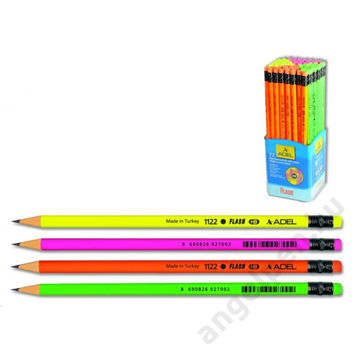 Grafit ceruza ADEL kerek radíros Flash HB  1122-001
