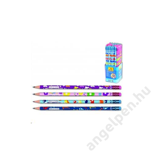 Grafit ceruza ADEL kerek radíros Kids HB  1151-001