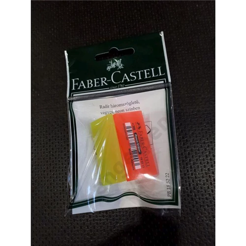 Faber-Castell radír háromszögletű 2db-os vegyes neon színben 