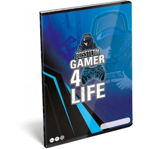 FÜZET, TŰZÖTT A/4 FSC, KOCKÁS, GAMER, 4LIFE