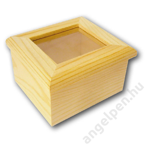 Fa fedeles doboz műanyag tetővel 7,5 x 7 x 4,7 cm