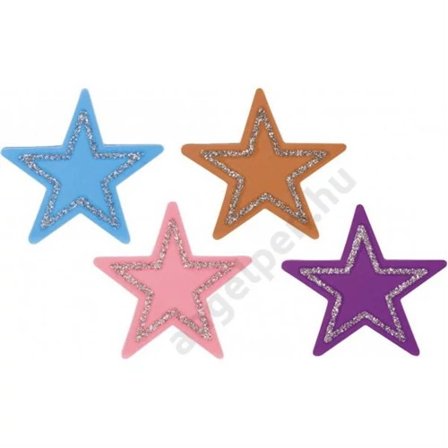 Radír BRUNNEN (4,5x4,5 cm) Star, csillag  4 színben (16db/displ.)  1027405