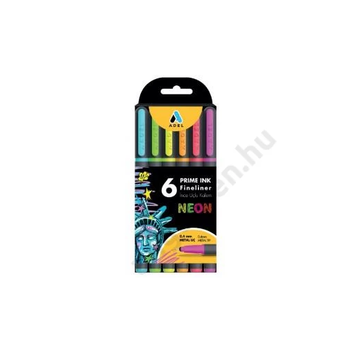 Tűfilct 6/klt ADEL Prime Ink Fineliner Neon színek 0,4mm 2201000100