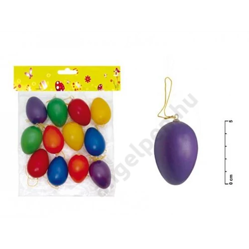 Tojások műanyag egyszínű 6cm 12db vegyes S32085 MFP