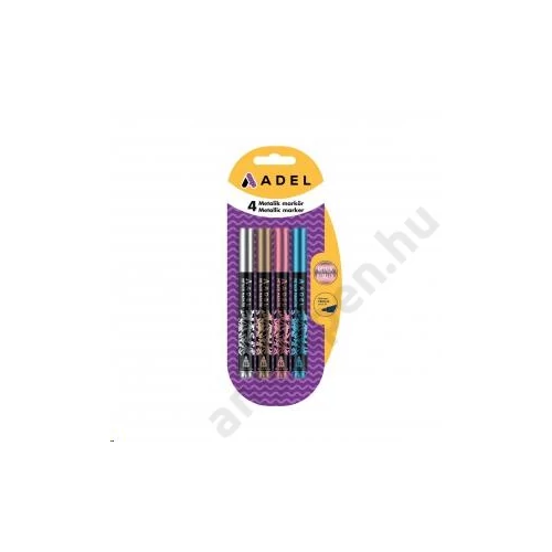 Marker ADEL jumbo metallic 4/klt (4,6mm) kerekített végű arany, ezüst, rózsa, kék 2260000016