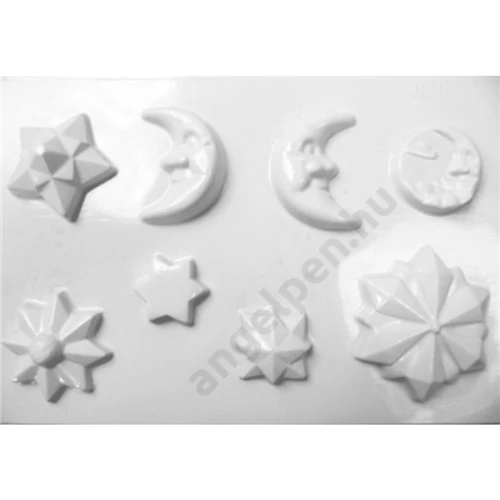 Gipszkiöntő forma, normál - Hold,csillagok 3d
