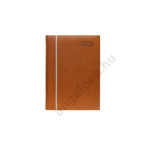 Napi agenda  OFFICE 21  A/5 2026  függőlegesen varrott prémium barna