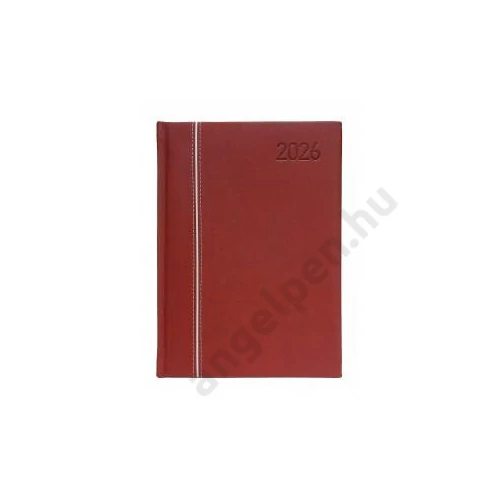 Napi agenda  OFFICE 21  A/5 2026  függőlegesen varrott prémium bordó