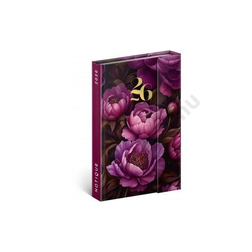 Heti agenda REALSYSTEM B/6 2026 MAGNETIC Purple Flowers 35553